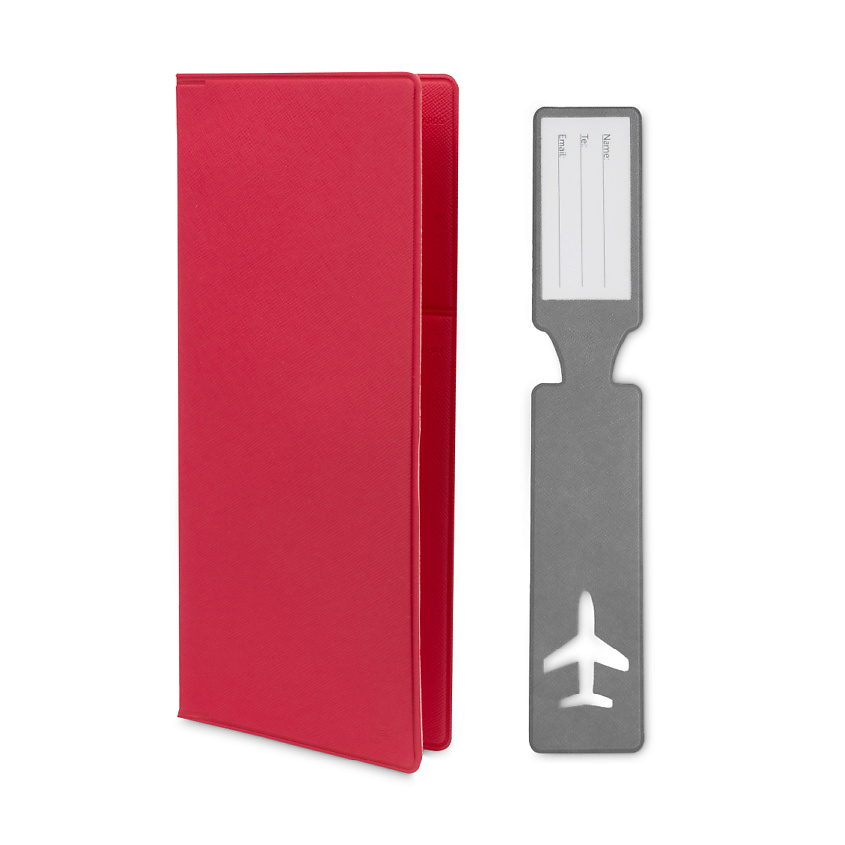 Изображение товара Комплект органайзера для путешественника с багажной биркой и папкой из экокожи