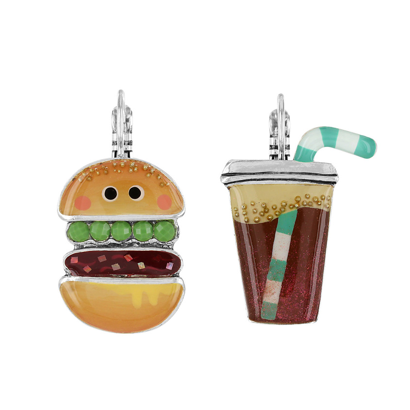 Изображение товара TARATATA Серьги Ketchup, асимметричные,смола,блестки,микрошарики, 1 шт