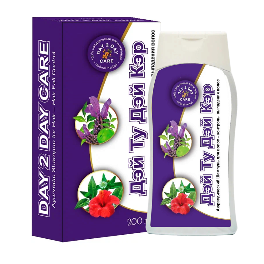 Изображение товара DAY 2 DAY CARE Аюрведический шампунь для волос "Контроль Выпадения волос", 1 шт.