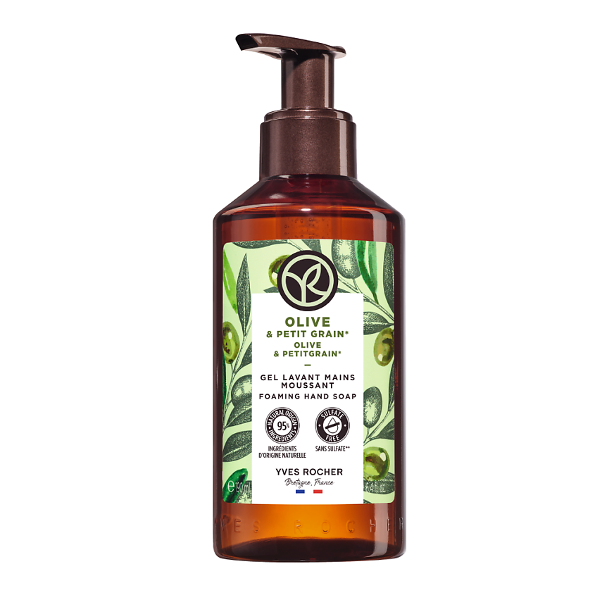 Изображение товара YVES ROCHER Жидкое мыло для рук «ОЛИВА & ПЕТИГРЕН», 190 мл