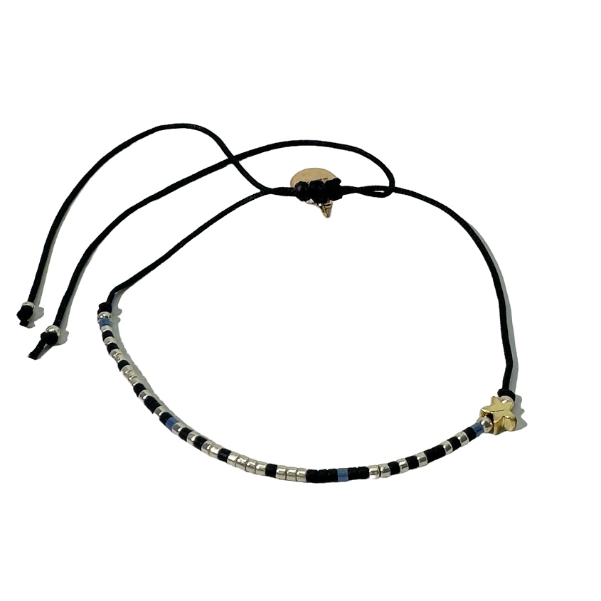 Изображение товара Браслет Orion's belt из каучука и бисера Miyuki с кодами звезд