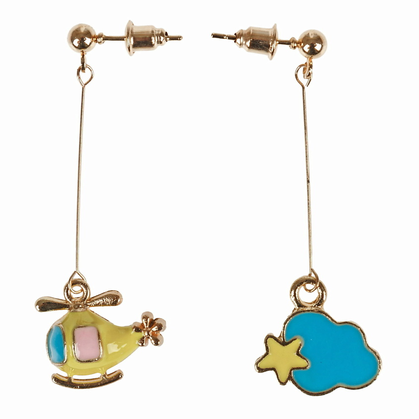 Изображение товара LUKKY Серьги-гвоздики с подвесками Вертолет, Облачко, 1 шт