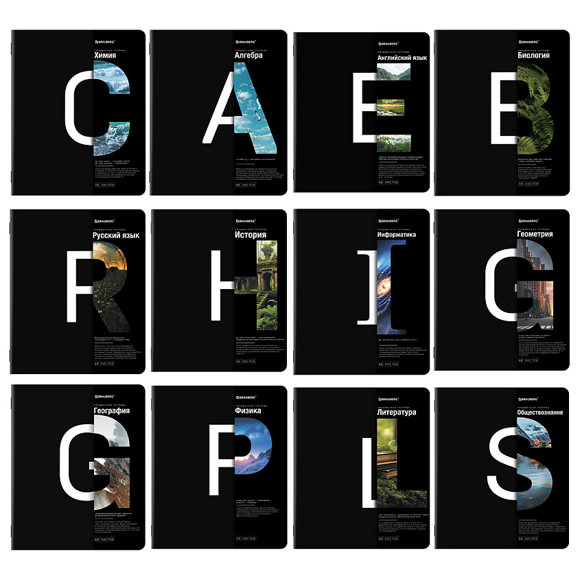 Изображение товара Тетради предметные BRAUBERG INTELLIGENCE Мультицвет для старших классов