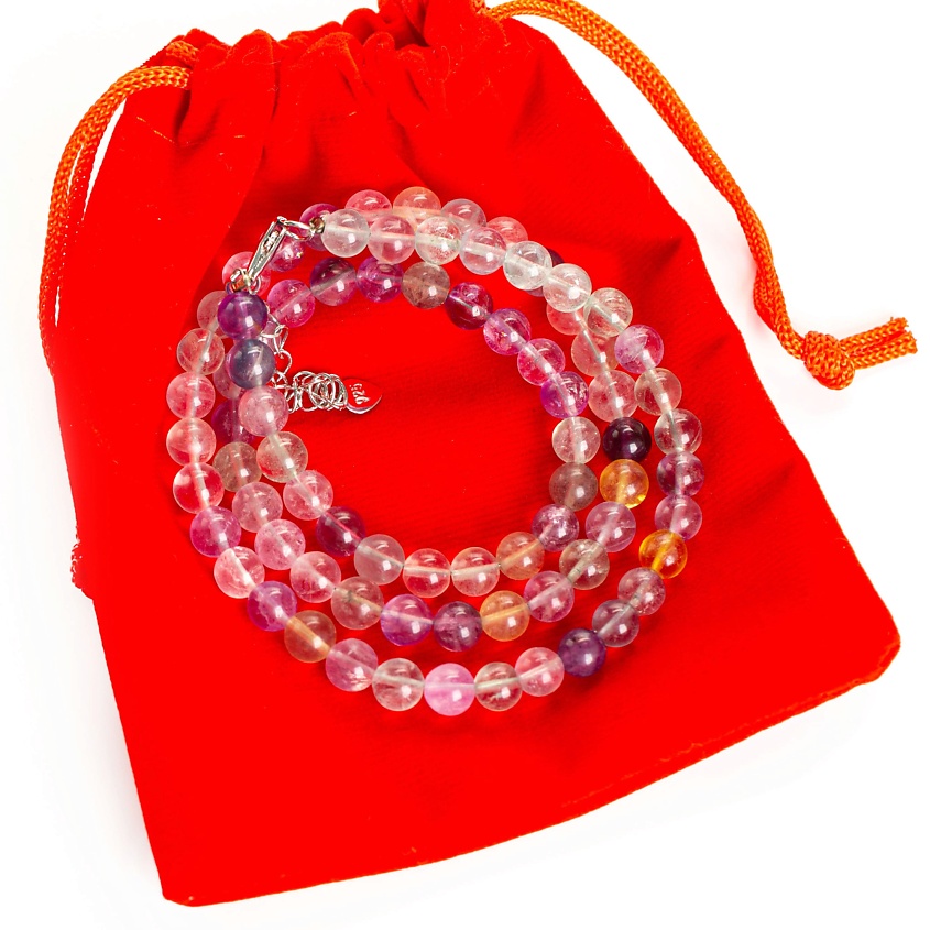 Изображение товара AGAT-ILONA Бусы из флюорита 45 см с удлиняющей цепочкой в подарочном мешочке