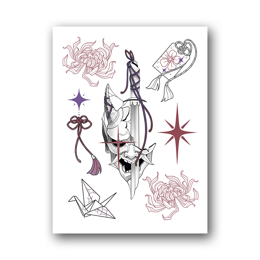 Изображение товара Тату переводная на тело TATTS 10x15см водостойкая гипоаллергенная