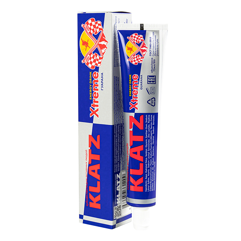 Изображение товара Зубная паста KLATZ X-treme Energy drink Гуарана 75 мл для активных людей