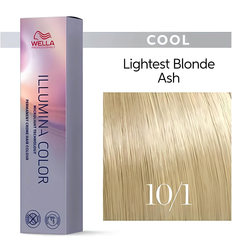 Изображение товара WELLA PROFESSIONALS Illumina Color 10/1 яркий блонд пепельный — стойкая крем-краска для волос