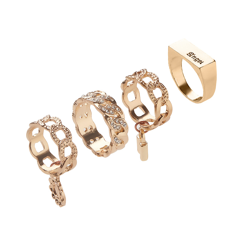 Изображение товара MERSADA Набор колец "Глаза ангела", цвет: Золотой, размер: 18