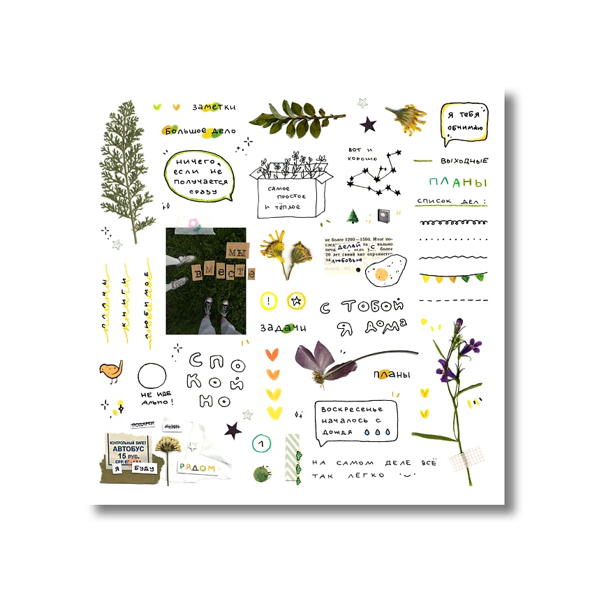 Изображение товара ОПРОКИНУТЫЙ ЛЕС Стикеры прозрачные 'с тобой я дома', 1 шт