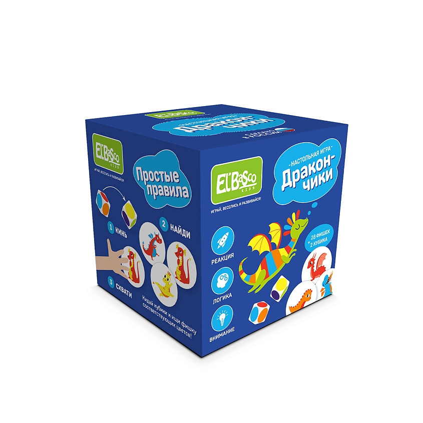 Изображение товара EL'BASCO Настольная игра для детей с кубиком Дракончики, 1 шт