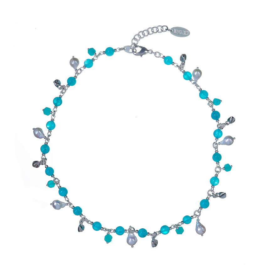 Изображение товара LANZEROTTI Колье, Коллекция Atlantide, с амазонитом, жемчугом и агатом, Голубой