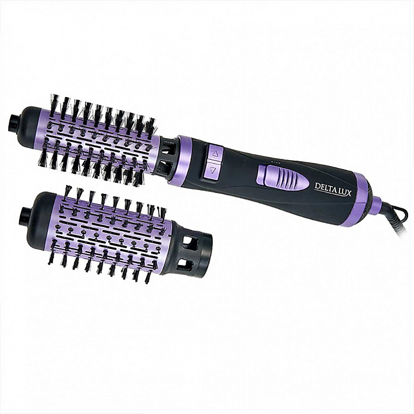 Изображение товара DELTA LUX Фен-щетка DL-0443R с керамическим покрытием, Цвет: черный с фиолетовым