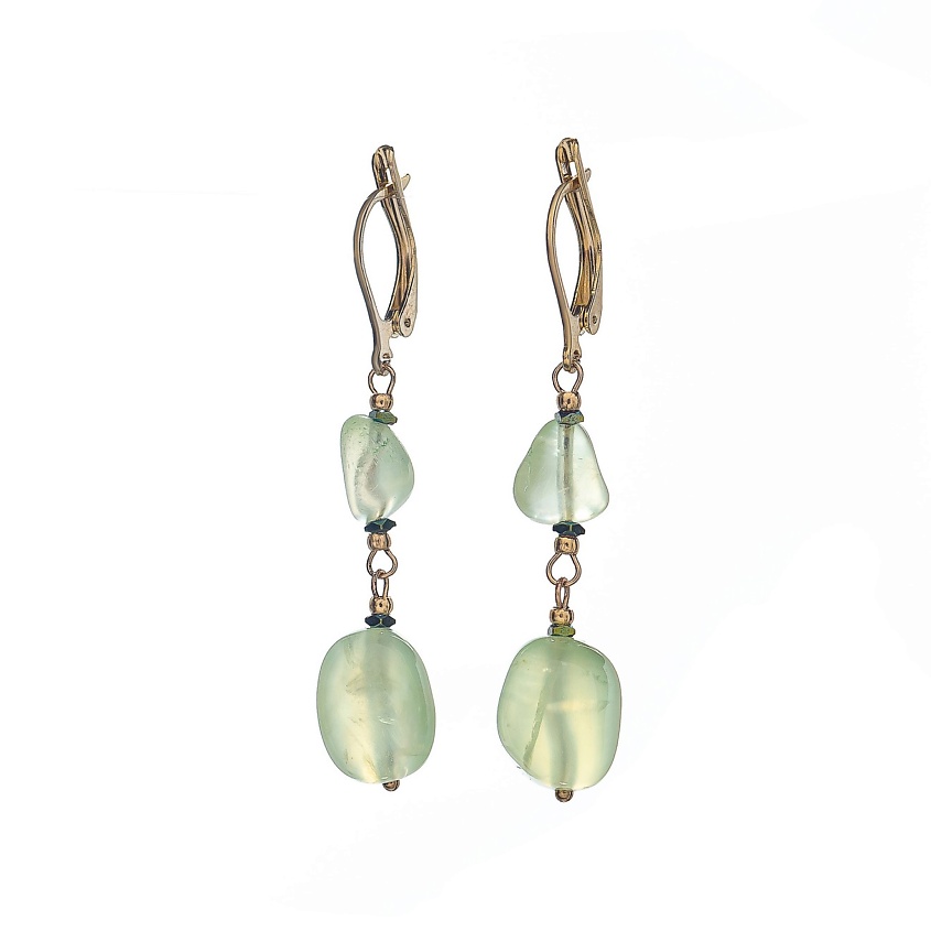 Изображение товара LANZEROTTI Серьги Ispirazione, пренит, гематит, цвет: Зеленый, размер: 5