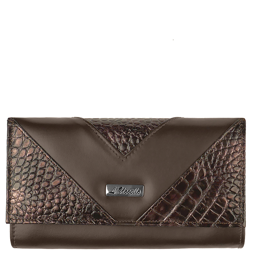 Изображение товара L'UCCELLO Кошелек женский из натуральной кожи, Цвет: Коричневый; размер: 18x11x3