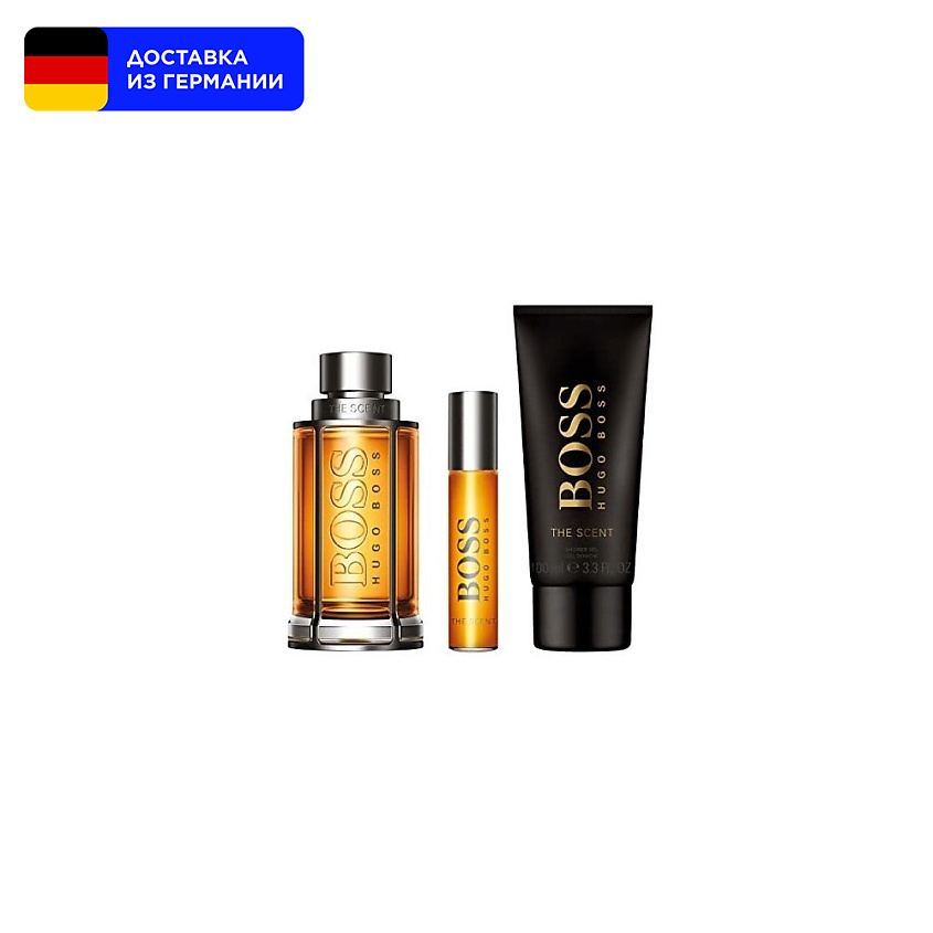 Изображение товара Hugo Boss The Scent мужской парфюмерный набор из туалетной воды геля и дорожной версии 120 мл