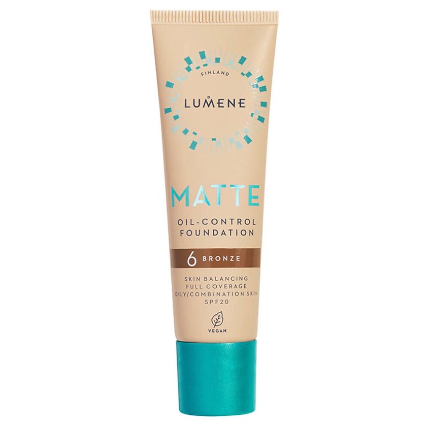 Изображение товара LUMENE Матирующий тональный крем Matte Oil-Control Foundation SPF20, Оттенок: 6 Bronze