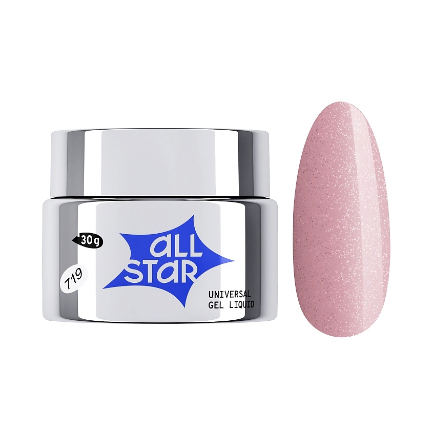 Изображение товара ALL STAR PROFESSIONAL Гель скульптурный низкой вязкости, 30 гр; цвет: Pink Shimmer 719 Пастельный розовый