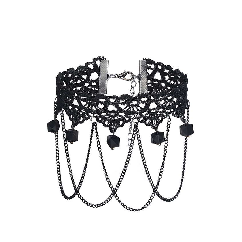 Изображение товара NOTHING BUT LOVE Чокер в готическом стиле "Камни и Цепи", Черный