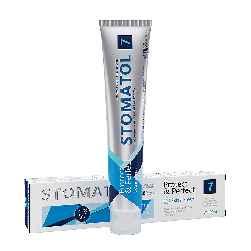 Изображение товара STOMATOL Extra Fresh зубная паста от устойчивого неприятного запаха изо рта, 100 г