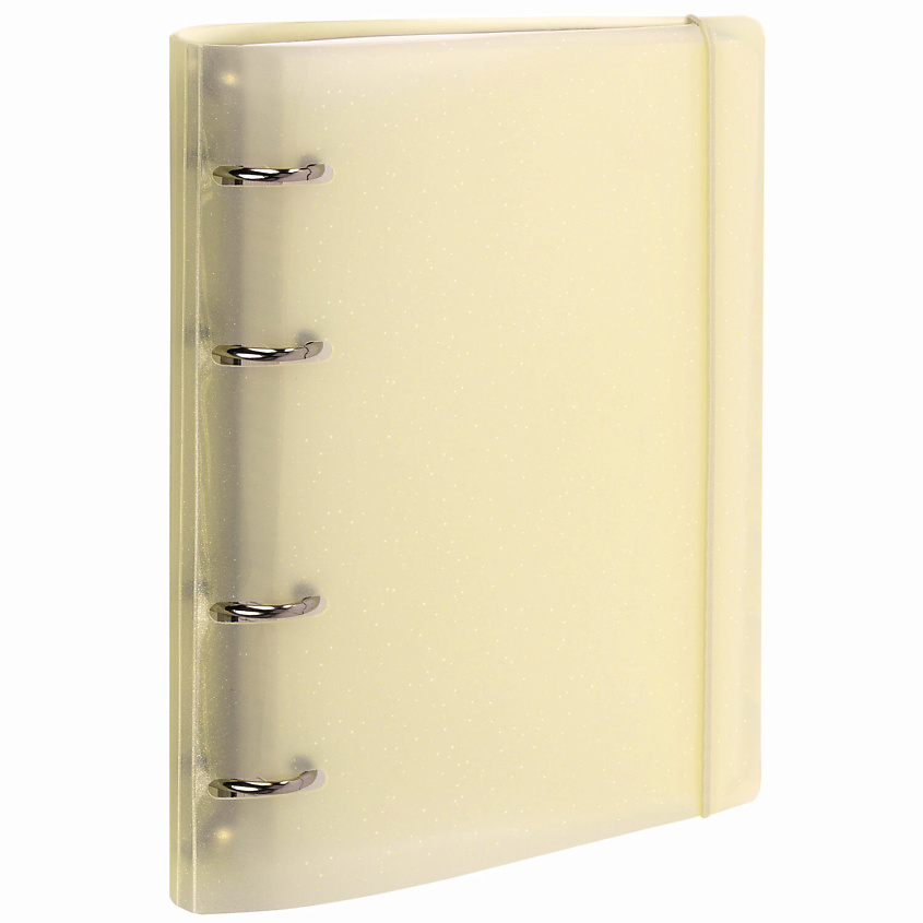 Изображение товара Тетрадь на кольцах BRAUBERG А5 желтая с пластиковой обложкой и блестками