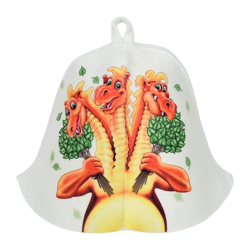 Изображение товара Шапка для бани и сауны HOTPOT Змей Горыныч из войлока для комфортной парилки