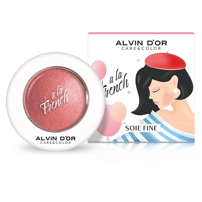 Изображение товара ALVIN D’OR Запечённые румяна для лица Soie Fine A LA FRENCH, 01 New York Pink