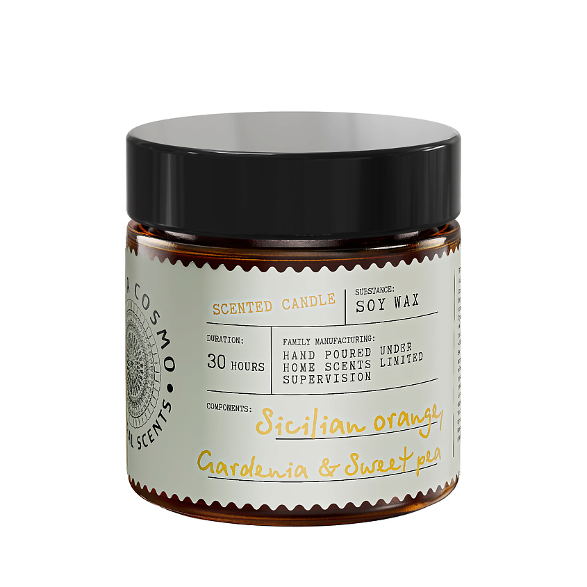 Изображение товара ETERIA COSMO Ароматическая свеча в банке Апельсин гардения и душистый горошек, 88 г