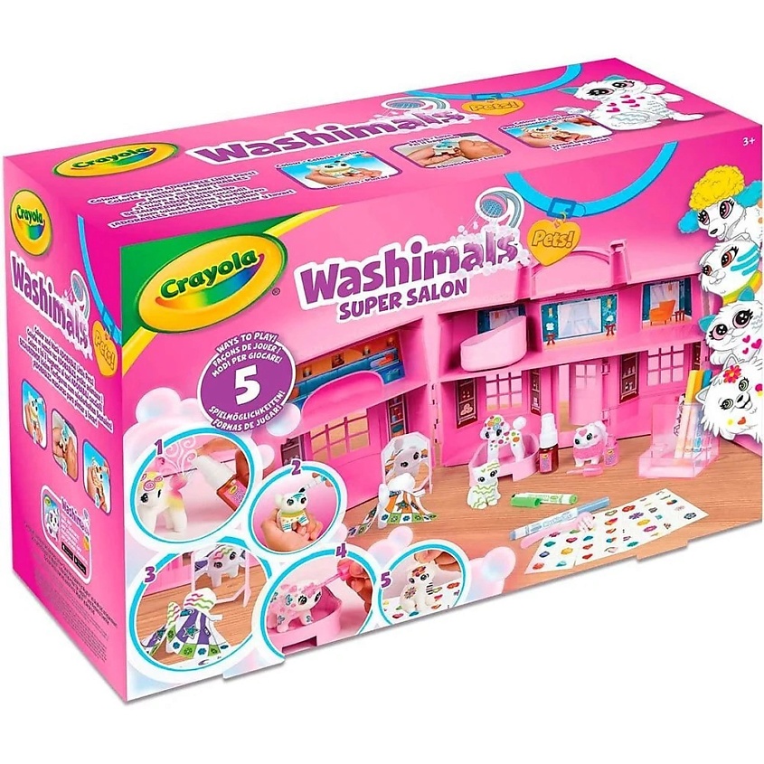 Изображение товара CRAYOLA Washimals Pets Super Salon набор игрушек для раскрашивания питомцев