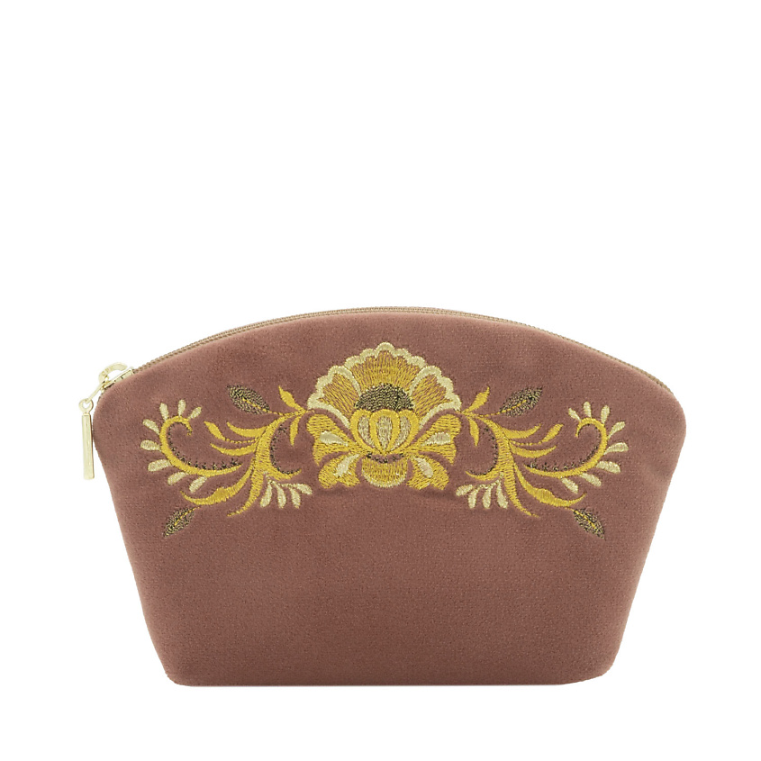 Изображение товара Бархатная косметичка ТОРЖОКСКИЕ ЗОЛОТОШВЕИ модель 294 Рис 444, розовая
