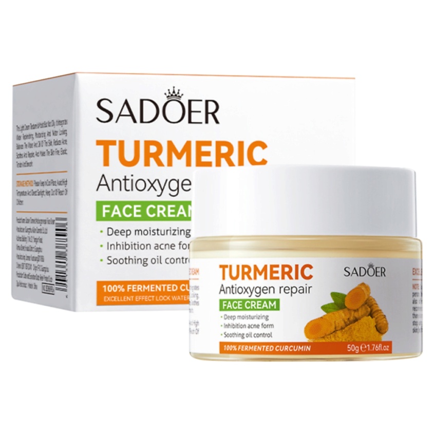 Изображение товара SADOER Крем для лица восстанавливающий антиоксидантный с куркумой, 50 гр