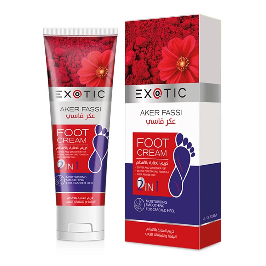 Изображение товара EXOTICMOOD Крем для ног 2 в 1 Aker Fassi и мочевина 100 мл для всех типов кожи