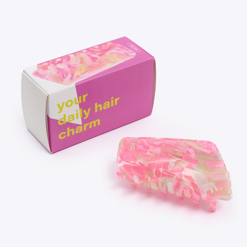 Изображение товара Заколка-крабик KISIMI Daily для волос 9 см розовая стильный аксессуар