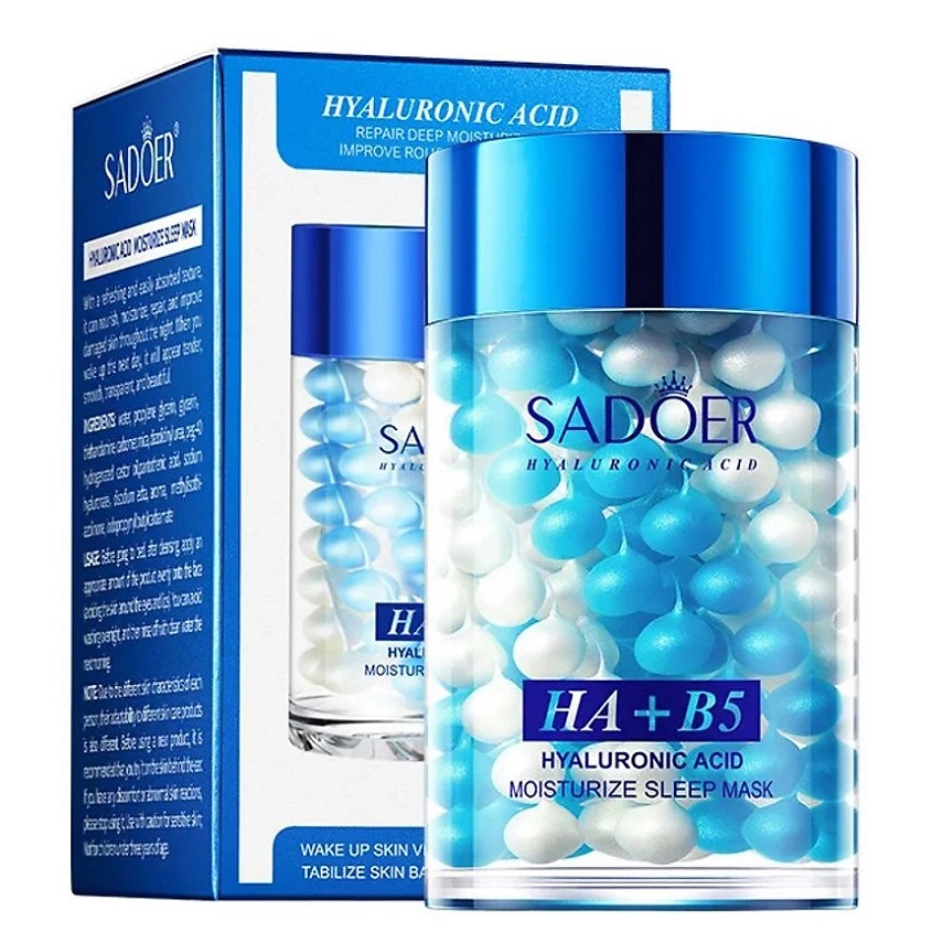 Изображение товара SADOER Маска для лица гелевая ночная увлажняющая с гиалуроновой кислотой, 120 гр