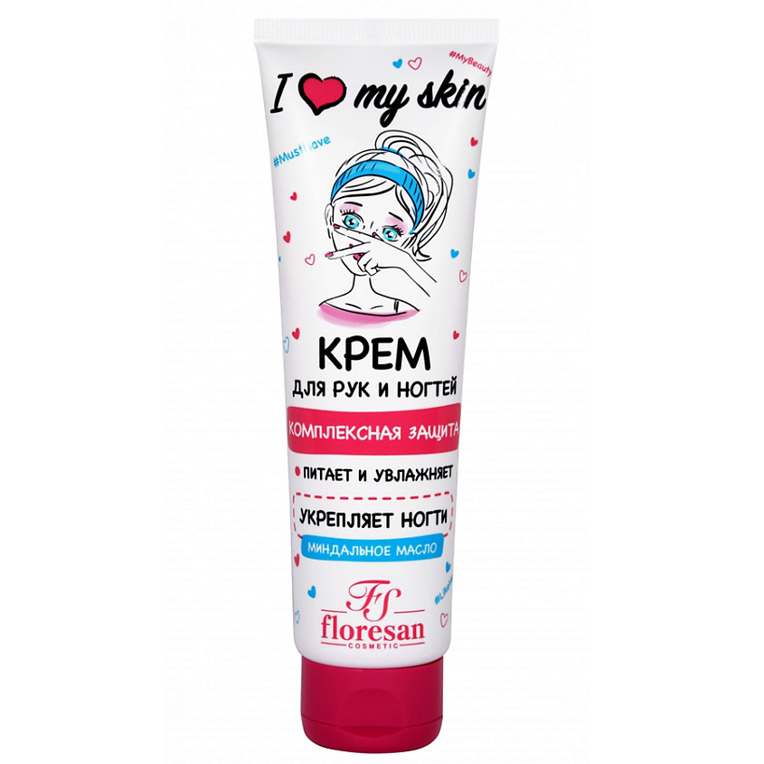 Изображение товара Крем для рук и ногтей FLORESAN с миндальным маслом 100 мл уход и защита