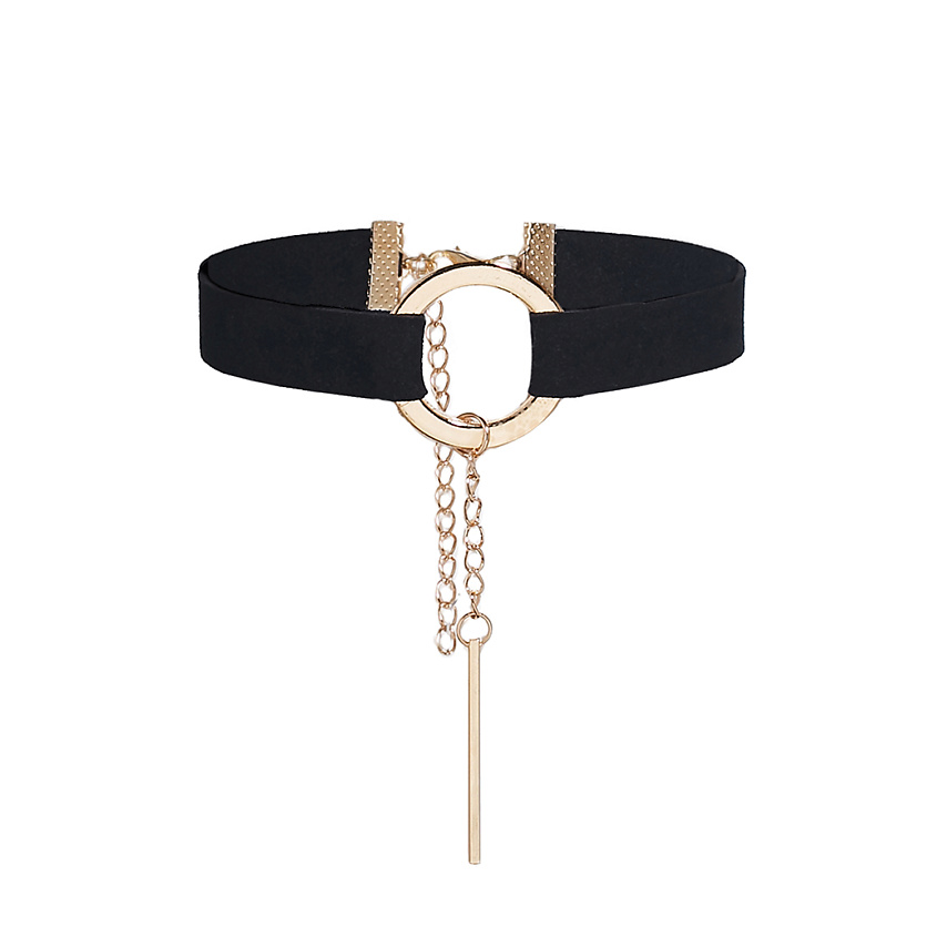 Изображение товара NOTHING BUT LOVE Чокер "Филадельфия" с кольцом и подвеской-каплей, Черный