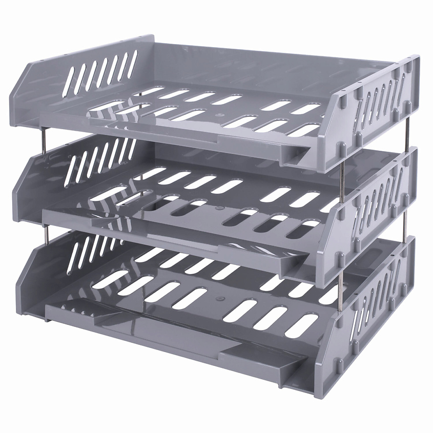 Изображение товара BRAUBERG Лотки горизонтальные для бумаг FILE, Серый