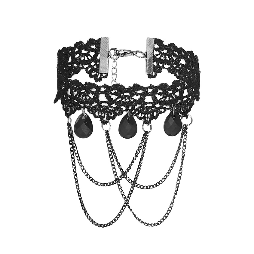 Изображение товара NOTHING BUT LOVE Чокер в готическом стиле "Камни и Цепи", Черный