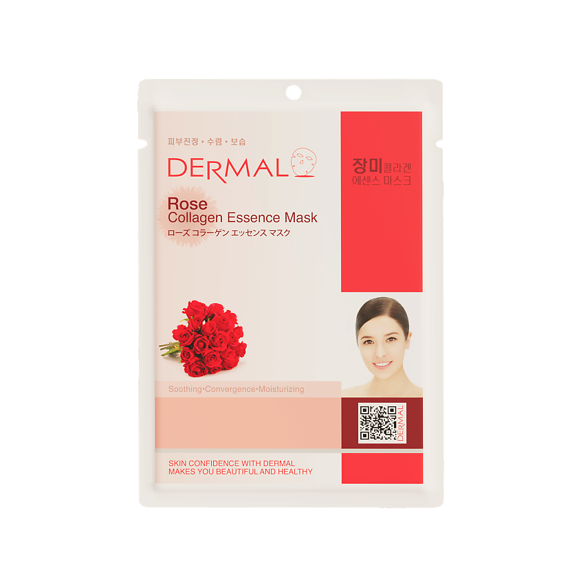 Изображение товара DERMAL Тканевая маска с экстрактом чайной розы и коллагеном, 23 г
