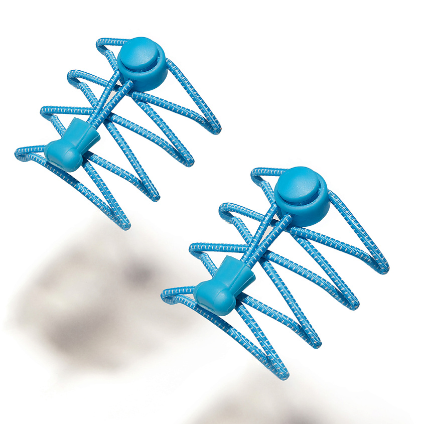 Изображение товара КРАСНАЯ ЖАРА Эластичные шнурки 100 см "Спортивный клуб", Темно-голубой, белый