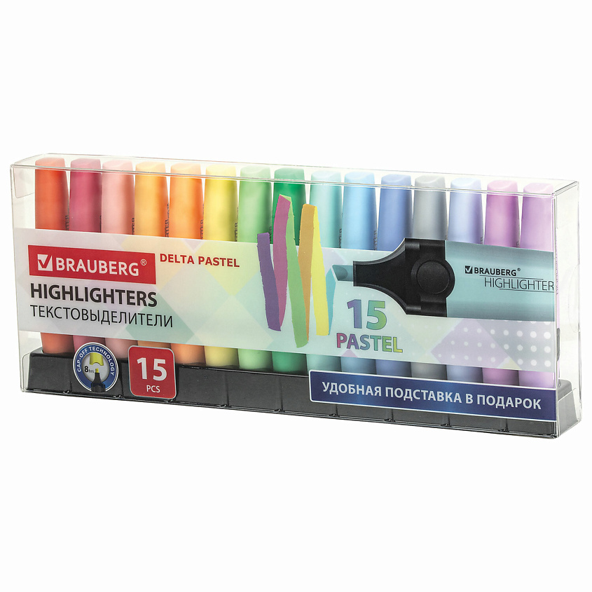 Изображение товара Набор текстовыделителей BRAUBERG DELTA PASTEL 1 шт для учебы и офиса