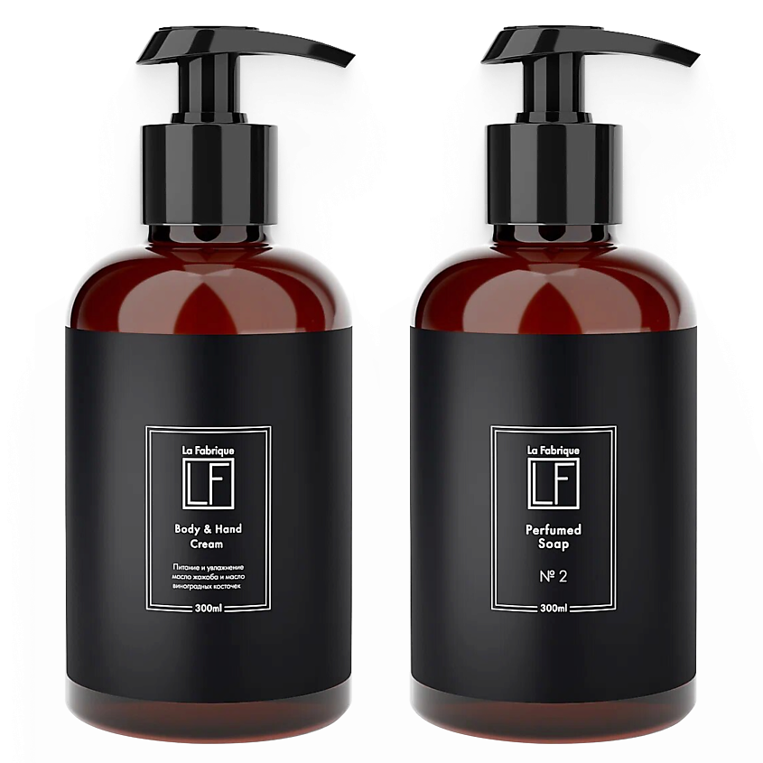 Изображение товара LA FABRIQUE Подарочный набор жидкое мыло и крем для рук и тела с ароматом Табак-Ваниль, 300 мл; 300 мл