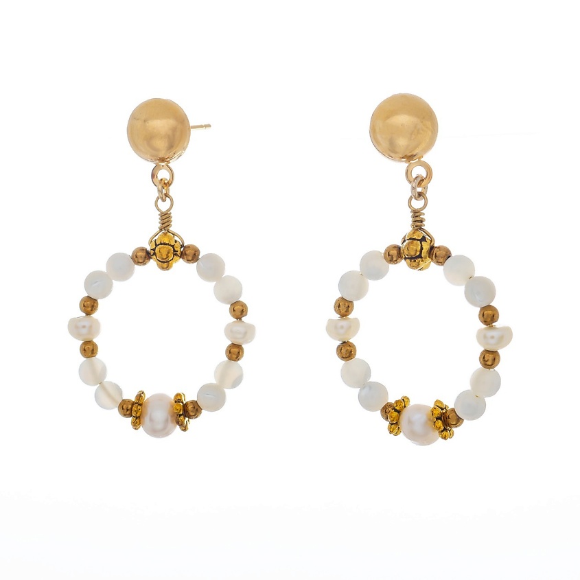 Изображение товара LANZEROTTI Серьги, Splendore, с жемчугом, перламутром и гематитом, 1 шт