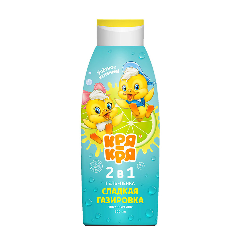 Изображение товара Детский гель-пенка Кря-Кря 2 в 1 для тела и волос, сладкая газировка, 500 мл