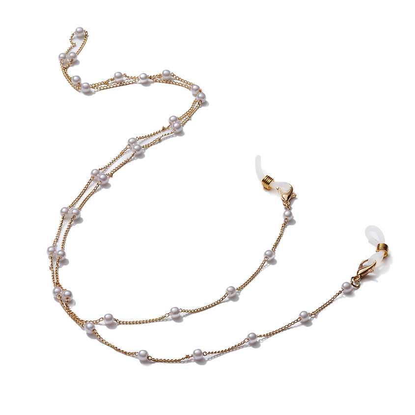 Изображение товара MERSADA Цепочка для очков с бусинами "Мисс Стивенс", Золотой