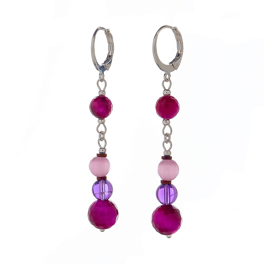 Изображение товара LANZEROTTI Серьги, Monroe, тигровый и кошачий глаз, аметист, LZ-23.07-244