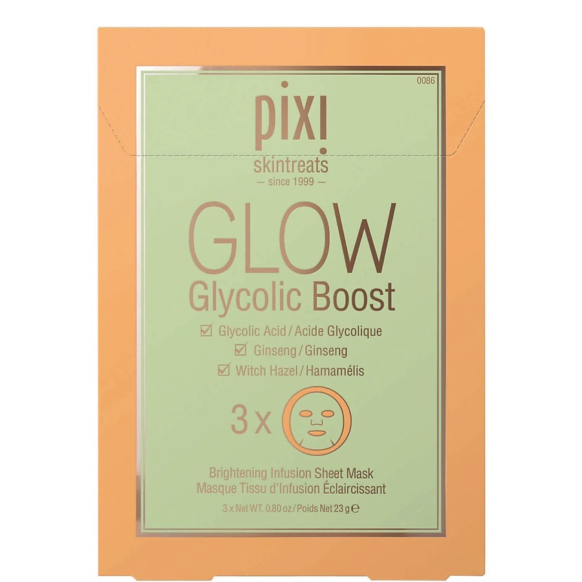 Изображение товара PIXI Тканевая маска для лица с гликолевой кислотой Glow, 3 шт