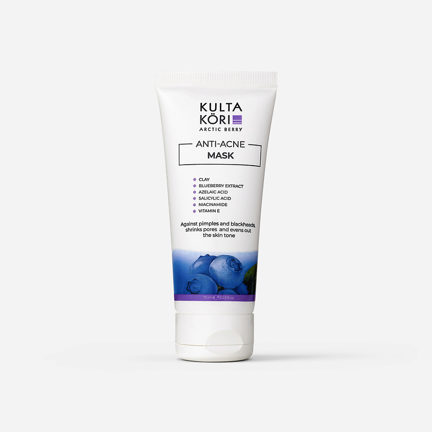 Изображение товара KULTA KORI ОЧИЩАЮЩАЯ МАСКА ДЛЯ ЛИЦА ANTI-ACNE С ЭКСТРАКТОМ ЧЕРНИКИ, 75 мл