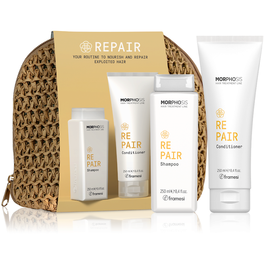 Изображение товара FRAMESI Набор уходов KIT POCHETTE RAFIA REPAIR, 250 мл + 250 мл