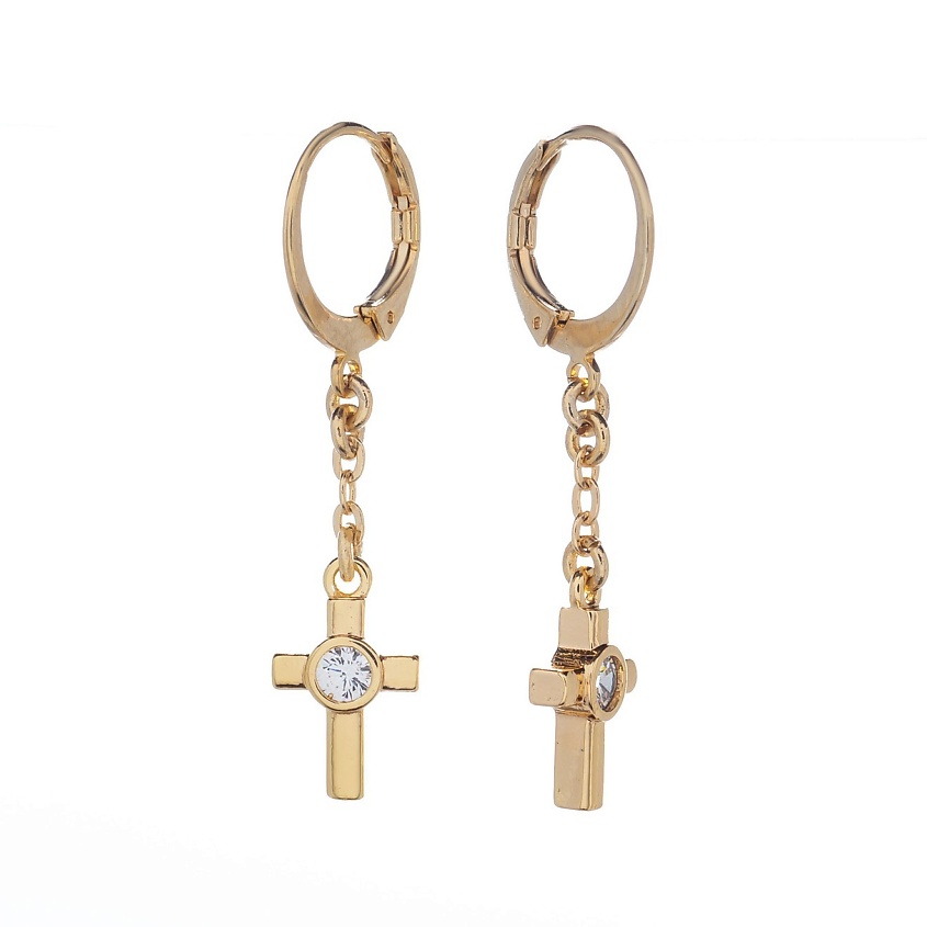 Изображение товара LANZEROTTI Серьги Lanzerotti, Splendore, с крестом и кристаллом, 1 шт