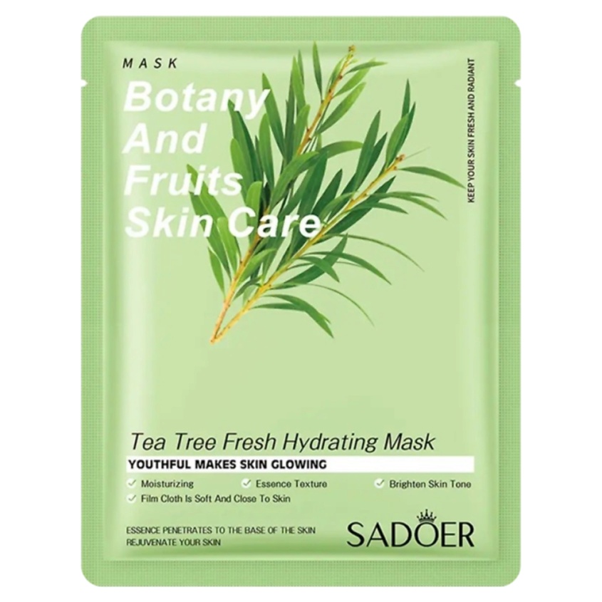 Изображение товара SADOER Тканевая маска для лица увлажняющая с экстрактом чайного дерева, 25 гр